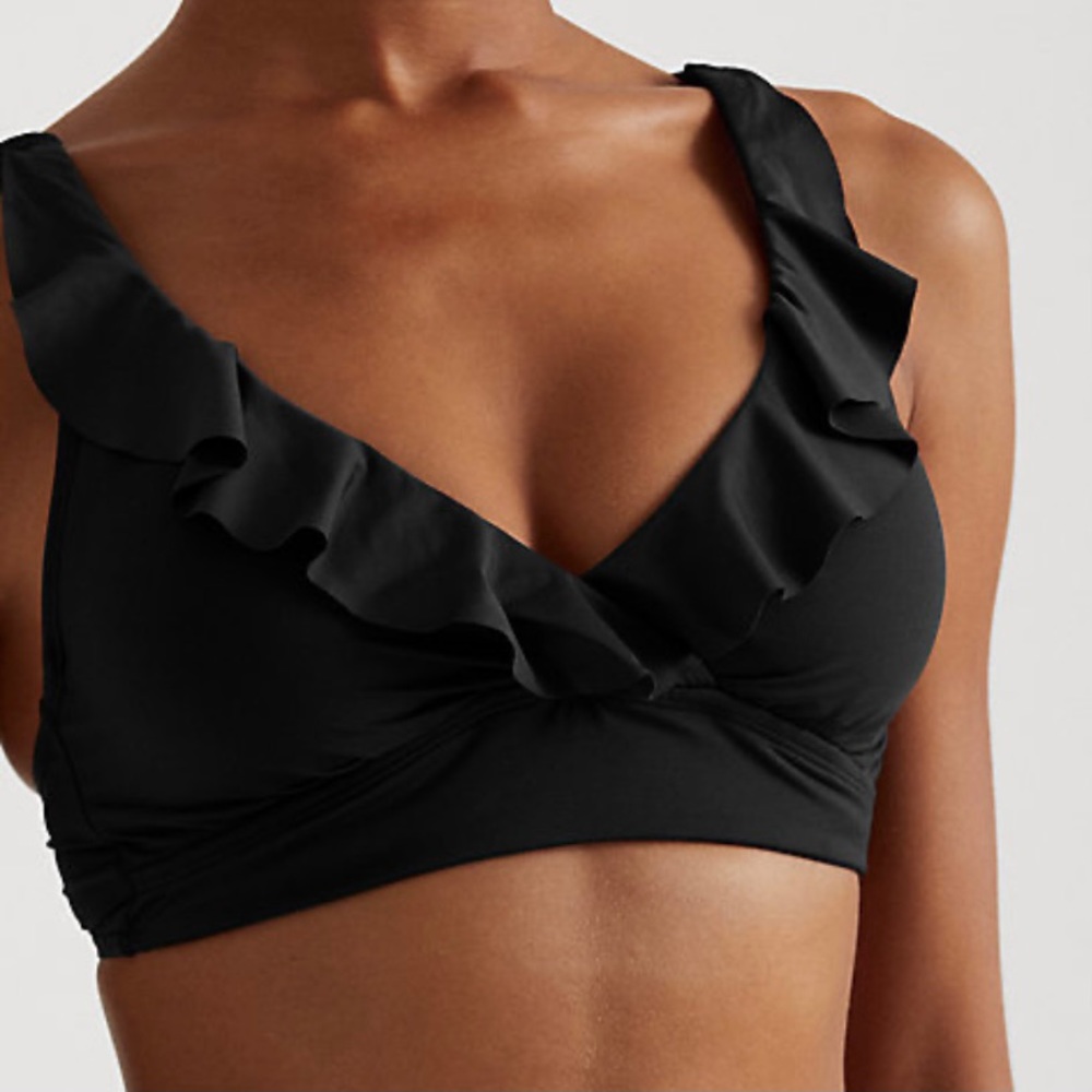 Ralph Lauren Black Ruffle Bikini top